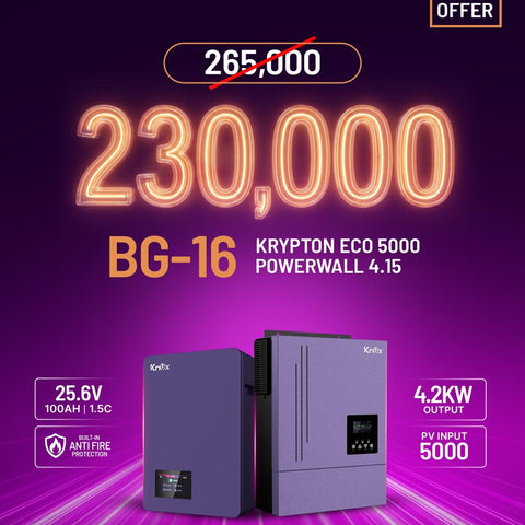KNOX BG-16 Big Offer Krypton Eco 5000 4.2kW PV5000 Solar Inverter with Powerwall 4.15 25.6V 100Ah