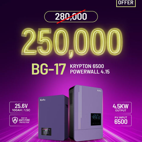 KNOX BG-17 Big Offer Krypton 6500 4.5kW PV6500 Solar Inverter with Powerwall 4.15 25.6V 100Ah