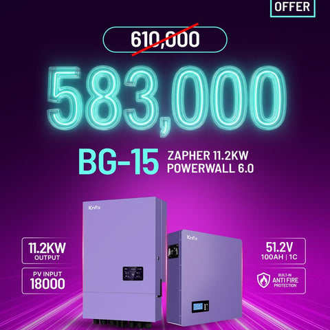 KNOX BG-15 Big Offer Zapher 11.2kW PV11000 Hybrid Solar Inverter with Powerwall 6.0 51.2V 100Ah