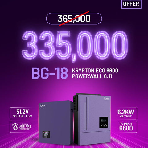 KNOX BG-18 Big Offer Krypton Eco 6600 6.2kW PV6600 Solar Inverter with Powerwall 6.11 51.2V 100Ah