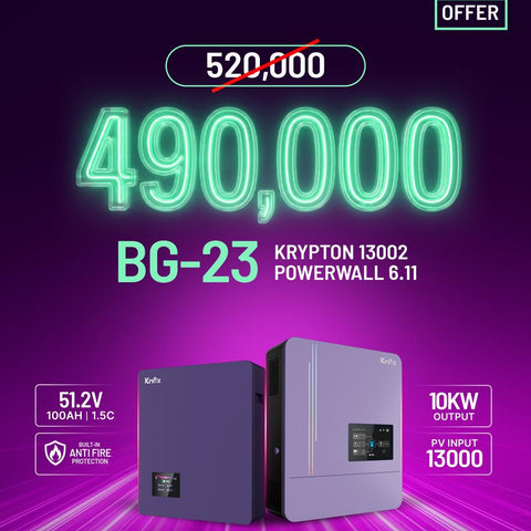 KNOX BG-23 Krypton 13002 10kW PV13000 Hybrid Solar Inverter with Powerwall 6.11 51.2V 100Ah