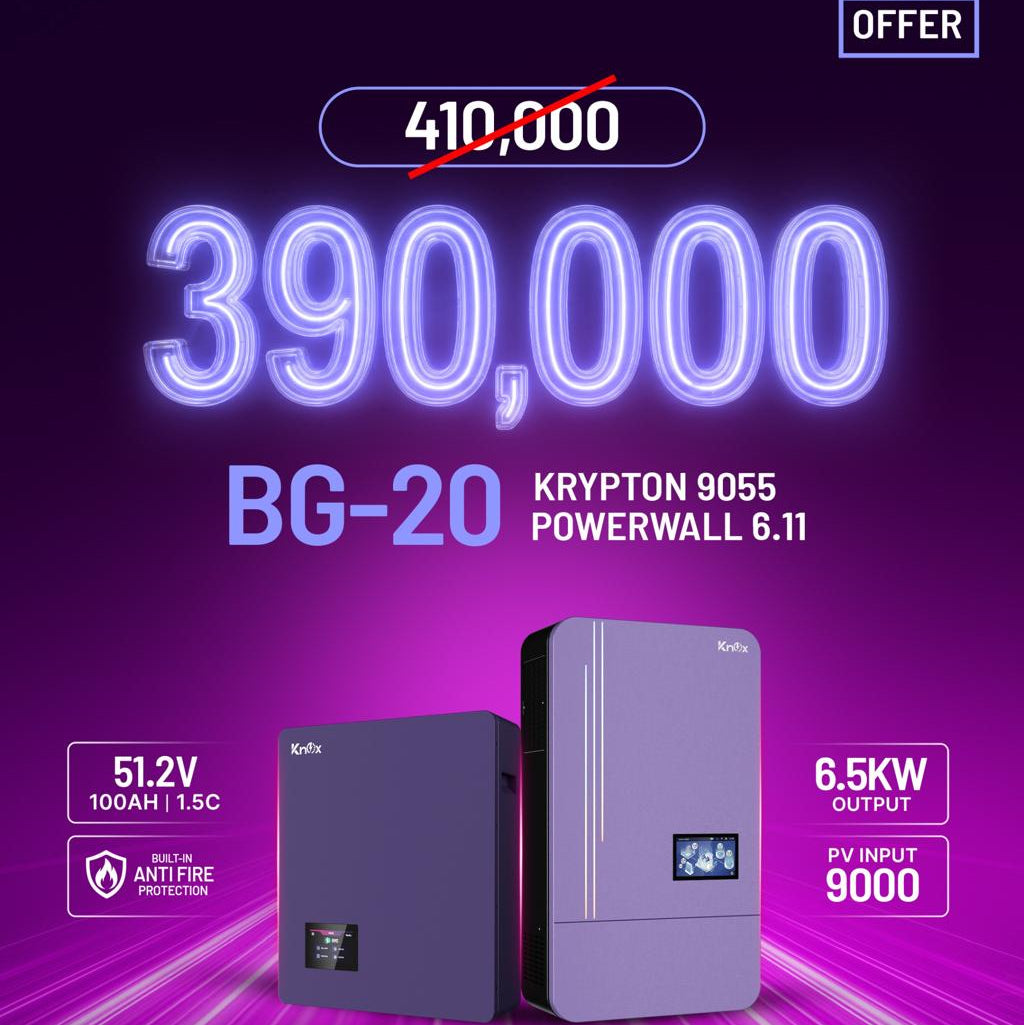 KNOX BG-20 Krypton 9055 6.5kW PV9000 Hybrid Solar Inverter with Powerwall 6.11 51.2V 100Ah