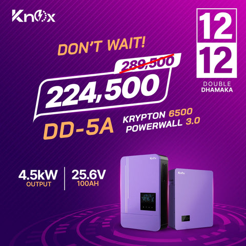 Knox Combo Deal 5A Krypton 6500 4.5kw hybrid solar inverter with Powerwall 3.0 25.6V 100ah lithium battery