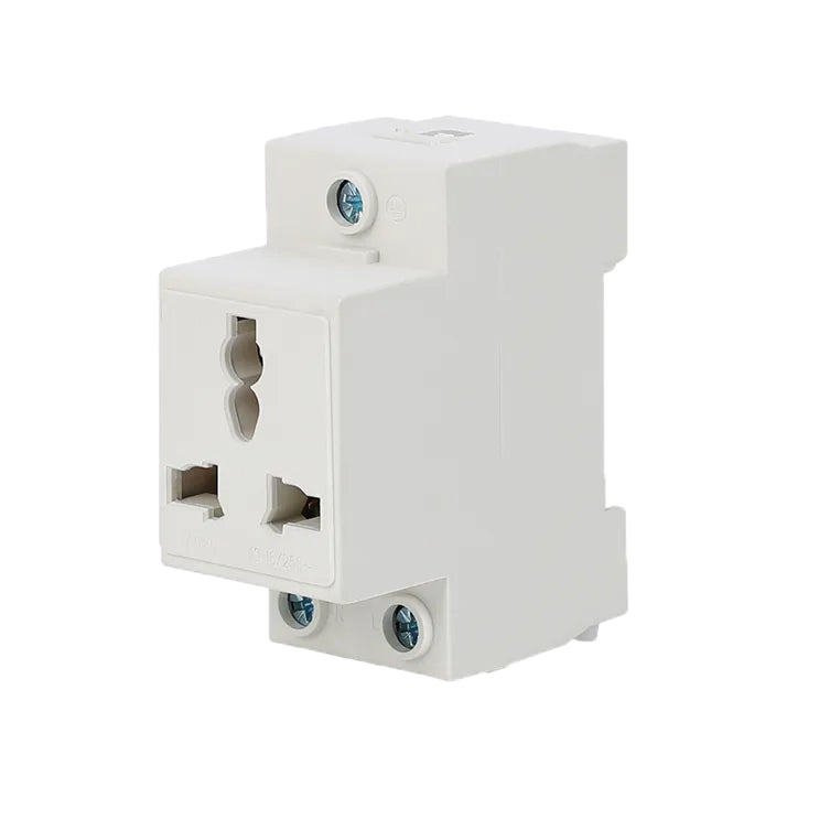 3 Pin 2P Plug 35mm DIN Rail Mount AC Power Socket