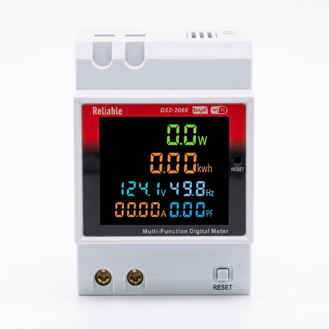 Reliable Electric WiFi Smart 6-in-1 DIN Rail Energy Meter 110V/220V 100A | Tuya Smart AC Power Monitor