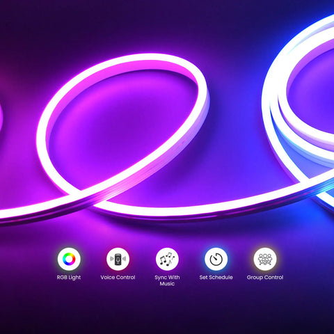 WiFi Neon LED Strip Light 12V(5M) – RGB Smart Flexible Neon Strip