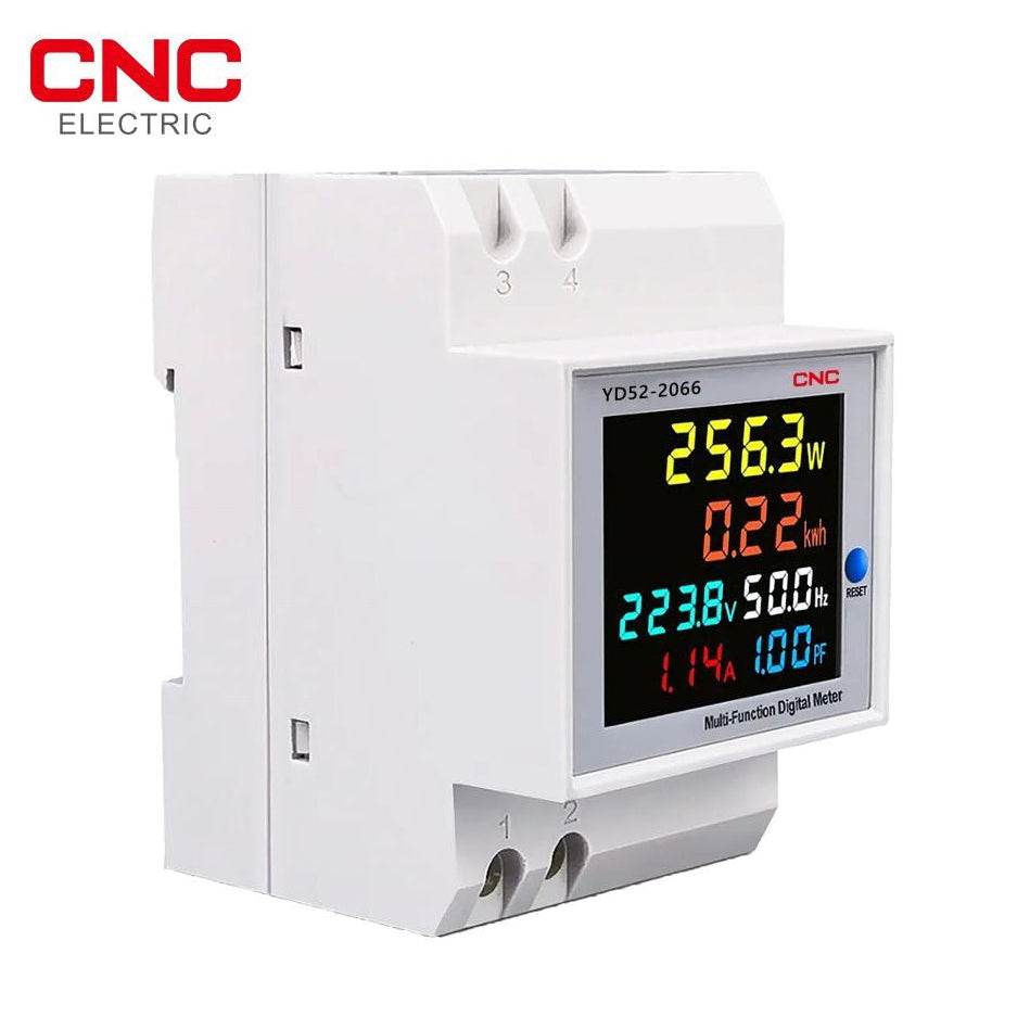 CNC YD-52 2066 Multifunction Digital Power Meter – AC Current, Energy, Power Factor & Frequency DIN-Rail Meter