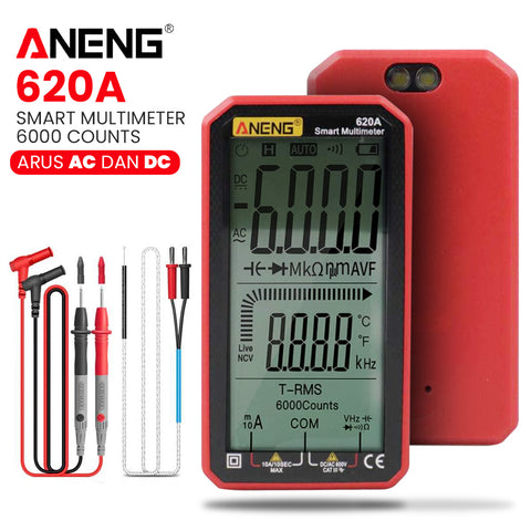 ANENG 620A Digital Smart Multimeter Transistor Testers 6000 Counts True RMS Auto Electrical Capacitance Meter Temp Resistance