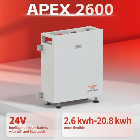 APEX 2600 Lithium Battery | Tier 1 Cells, 8000 Cycles, Fast Charging & Smart App Control |IP20