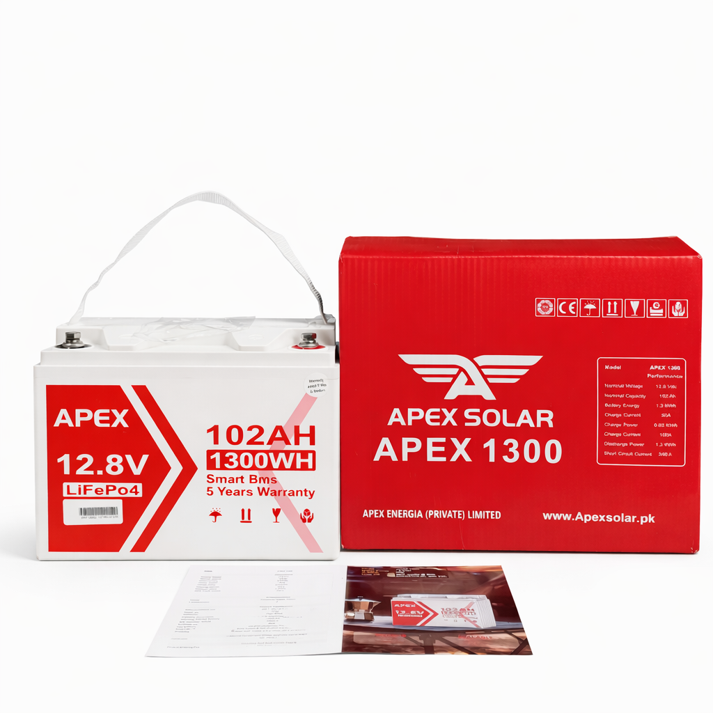 APEX 1300 12.8V 102Ah 1300Wh Lithium Battery LiFePO4 IP65 8000 Cycles | Solar & Backup Power