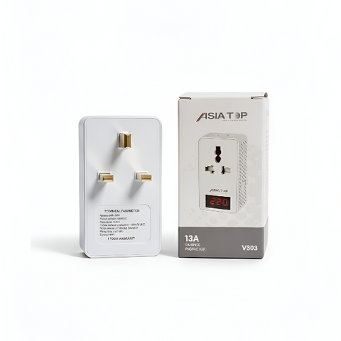 Asia Top V303 13A Voltage Protector | Over & Under Voltage Protection | 220V Appliance Safety Device