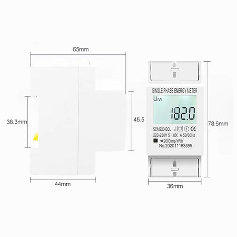 Tomzn SDM220-ECL 2P Din Rail Single Phase Digital Energy Meter