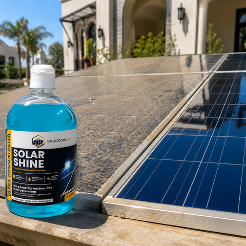 Solar Shine Solar Panel Cleaning Liquid – Safe for Glass & Frames, Removes Dust & Water Spots