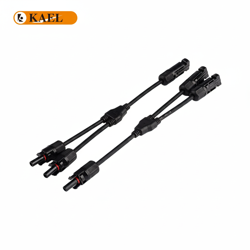 KAEL Solar Connector Y3 30A 1000V – 3-in-1 Y Type MC4 Branch Connector for Solar PV Systems