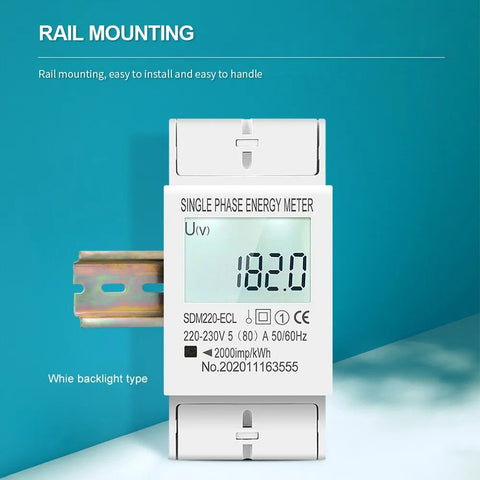 Tomzn SDM220-ECL 2P Din Rail Single Phase Digital Energy Meter