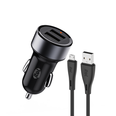itel ICC-101 Car Charger 12W | 2.4A Fast USB-A Charging with Micro USB Cable