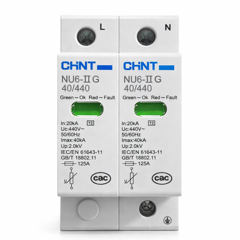 CHINT NU6-IIG 40/440 2P 400V AC Surge Protection Device (SPD)