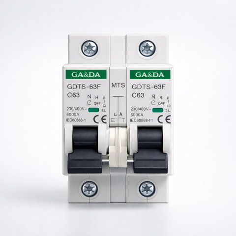 GA&DA GDTS-63F 1P+1P AC MTS 63A 230/400V 6000A – Reliable Manual Transfer Switch for Power Control
