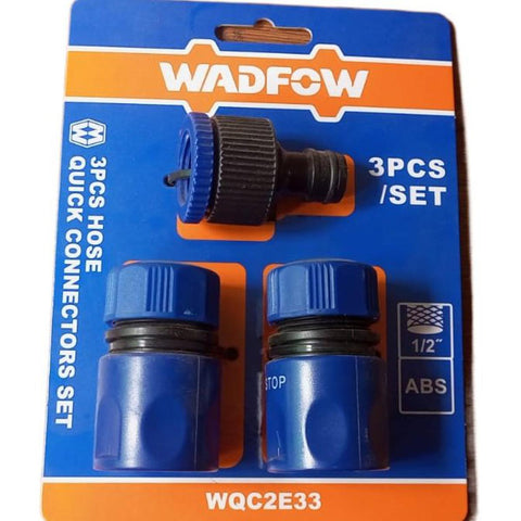 3 pcs Hose Connector Set – 2 Quick Connectors 1/2 inch – 1 Threaded Tap Connector with Reducer – use for Pressure Washers, Gardening