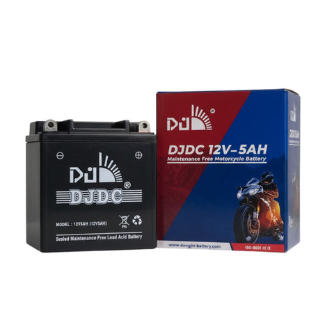 DJDC 12V 5Ah Maintenance-Free Motorcycle Battery – Reliable Power & Long-Lasting Performance