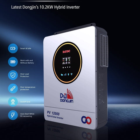 DJDC Dongjin 10.2KW Hybrid Solar Inverter with PV12000 | Dual Output | IP21