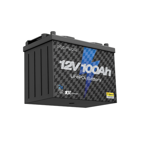EcoFlow 12V 100Ah LiFePO4 Lithium Battery – Long-Life 1280Wh Deep Cycle Power Solution