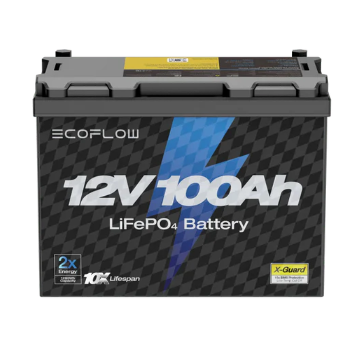 EcoFlow 12V 100Ah LiFePO4 Lithium Battery – Long-Life 1280Wh Deep Cycle Power Solution