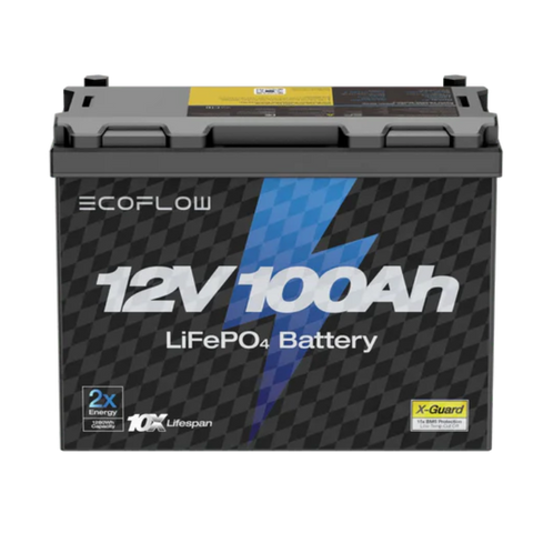 EcoFlow 12V 100Ah LiFePO4 Lithium Battery – Long-Life 1280Wh Deep Cycle Power Solution