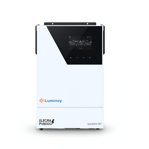 Luminey Elecra 6kW Hybrid Solar Inverter with PV 8000 | 48V | Dual Output | Touch LCD Display
