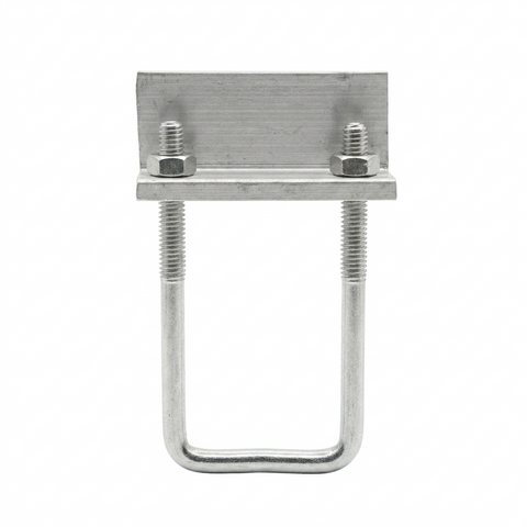 Solar End Clamp with U-Bolt – Aluminum Clamp With Galvanized Iron Mounting Bracket for PV Panels