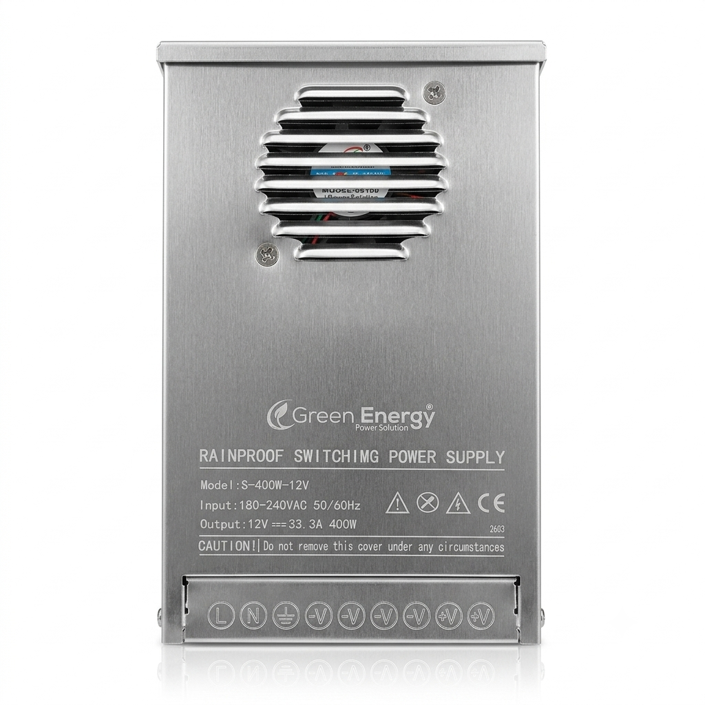 Green Energy S-400W-12V Rainproof Switching Power Supply | 12V 33.3A 400W AC to DC Power Supply