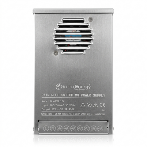 Green Energy S-400W-12V Rainproof Switching Power Supply | 12V 33.3A 400W AC to DC Power Supply