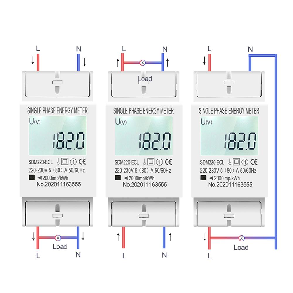 Tomzn SDM220-ECL 2P Din Rail Single Phase Digital Energy Meter