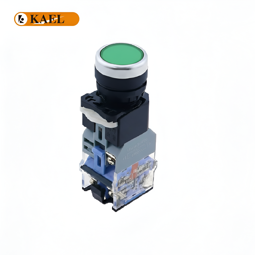KAEL LA-38-11 DN LED Light Push Button 22mm Green 220V – Industrial Control Switch