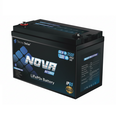 Tecno Solar Nova Cube TSI-1200 12.8V 100Ah LiFePO₄ Battery – 1280Wh Deep Cycle Solar Battery with BMS & IP65 Protection