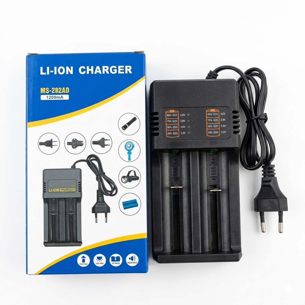 LI-ION Charger MS-282AD 1200mA Fast Charging Battery Charger with LED Indicator