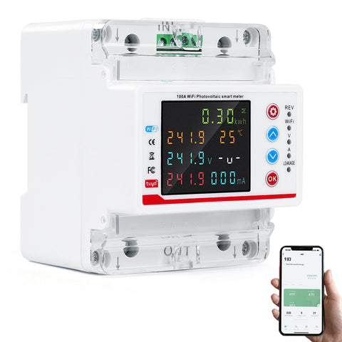 JVCO 14in1 100A Bidirectional WIFI Smart Meter with Monitoring and Protection