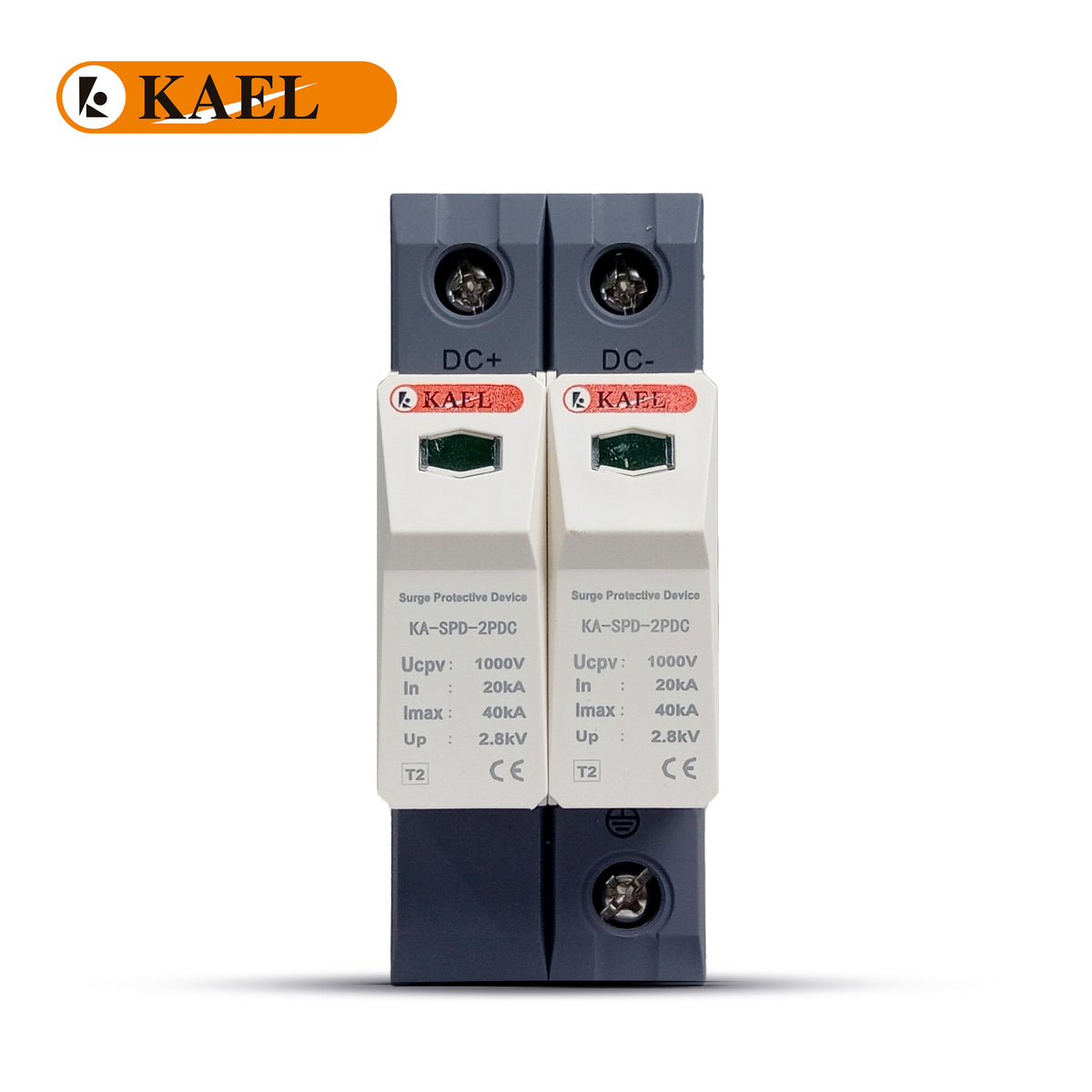 KAEL KA-SPD-2PDC | 2P 1000V DC Surge Protection Device  DIN Rail Mount