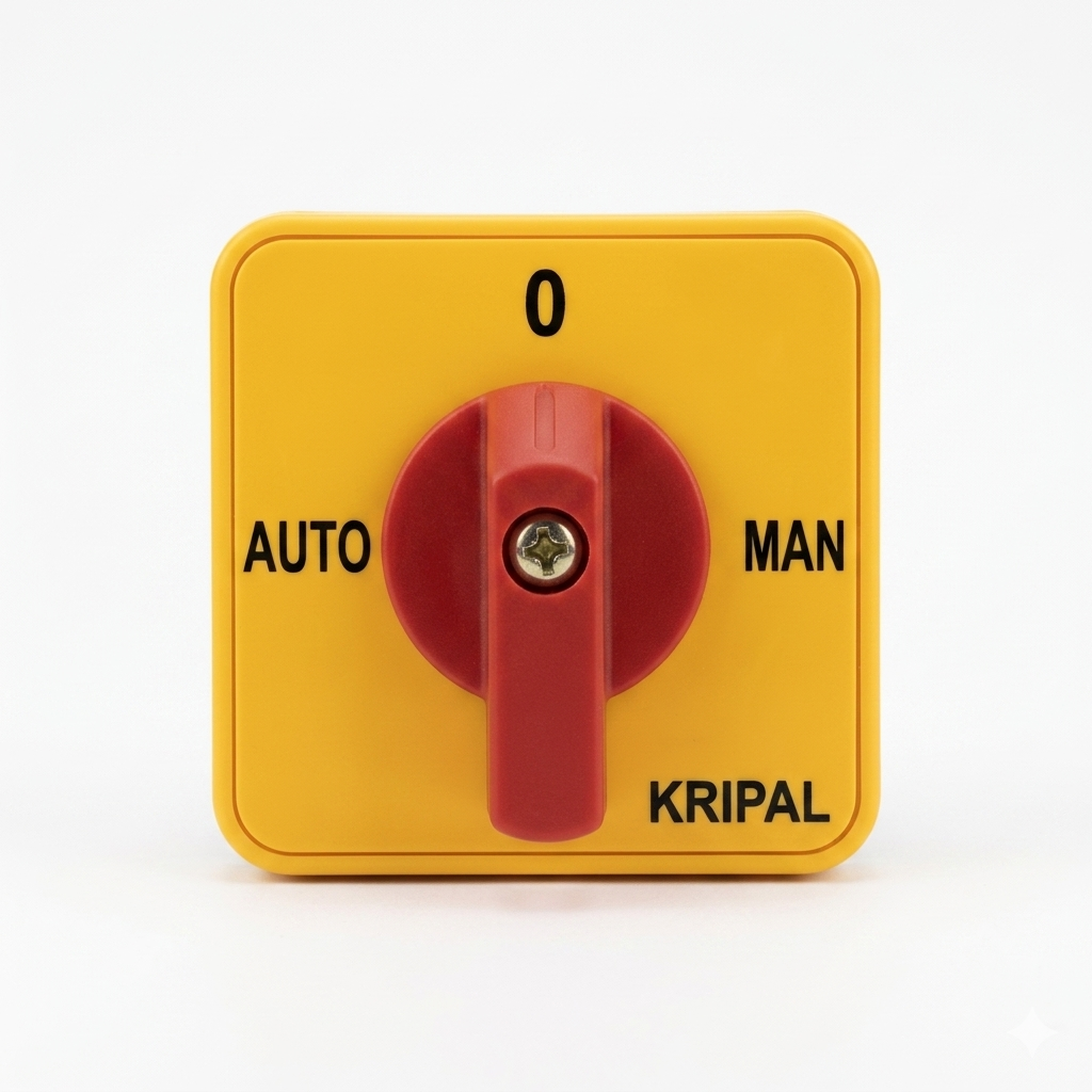 Kripal UKG1-20 3 Pole Auto-0-Manual Selector Switch 16A | Programme 61027 | Surface Mount 48×48mm