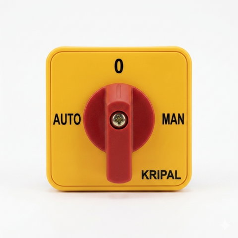 Kripal UKG1-20 3 Pole Auto-0-Manual Selector Switch 16A | Programme 61027 | Surface Mount 48×48mm