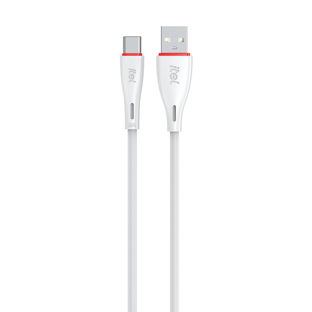 itel ICD-L24s Type-C Data Cable | 2.4A Fast Charging, 480Mbps Sync, 1m Durable PVC Cable