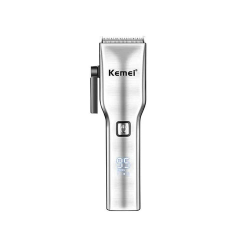 Kemei KM-6050 Professional Hair Trimmer | Digital | Lithium Batteries | 8 Guiding Combs With Official Warranty