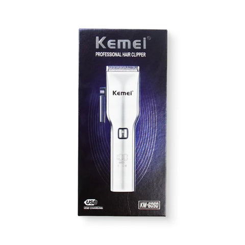 Kemei KM-6050 Professional Hair Trimmer | Digital | Lithium Batteries | 8 Guiding Combs With Official Warranty