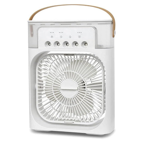 3 In 1 Mini Portable USB AC Fan Humidifier & LED Water Lamp (10 inch)