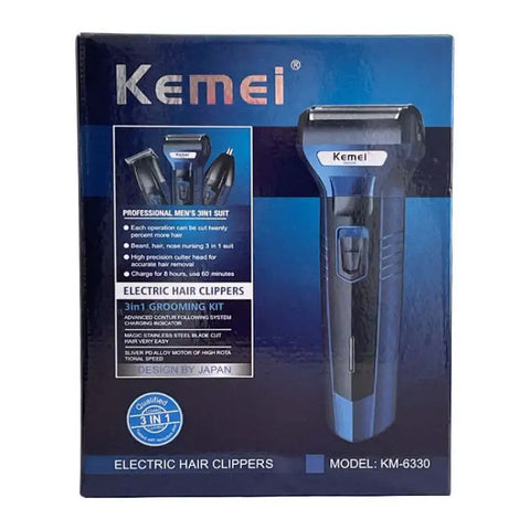 Kemei KM-6330 3 in 1 Hair Trimmer Grooming Kit With Official Warranty