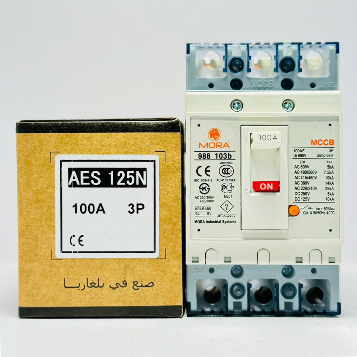 MORA 988 103b 100A 3-Pole MCCB | AC Molded Case Circuit Breaker