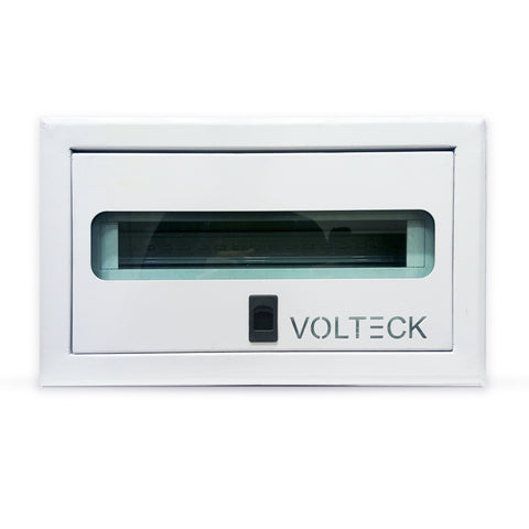 White electrical box with Volteck branding on a white background
