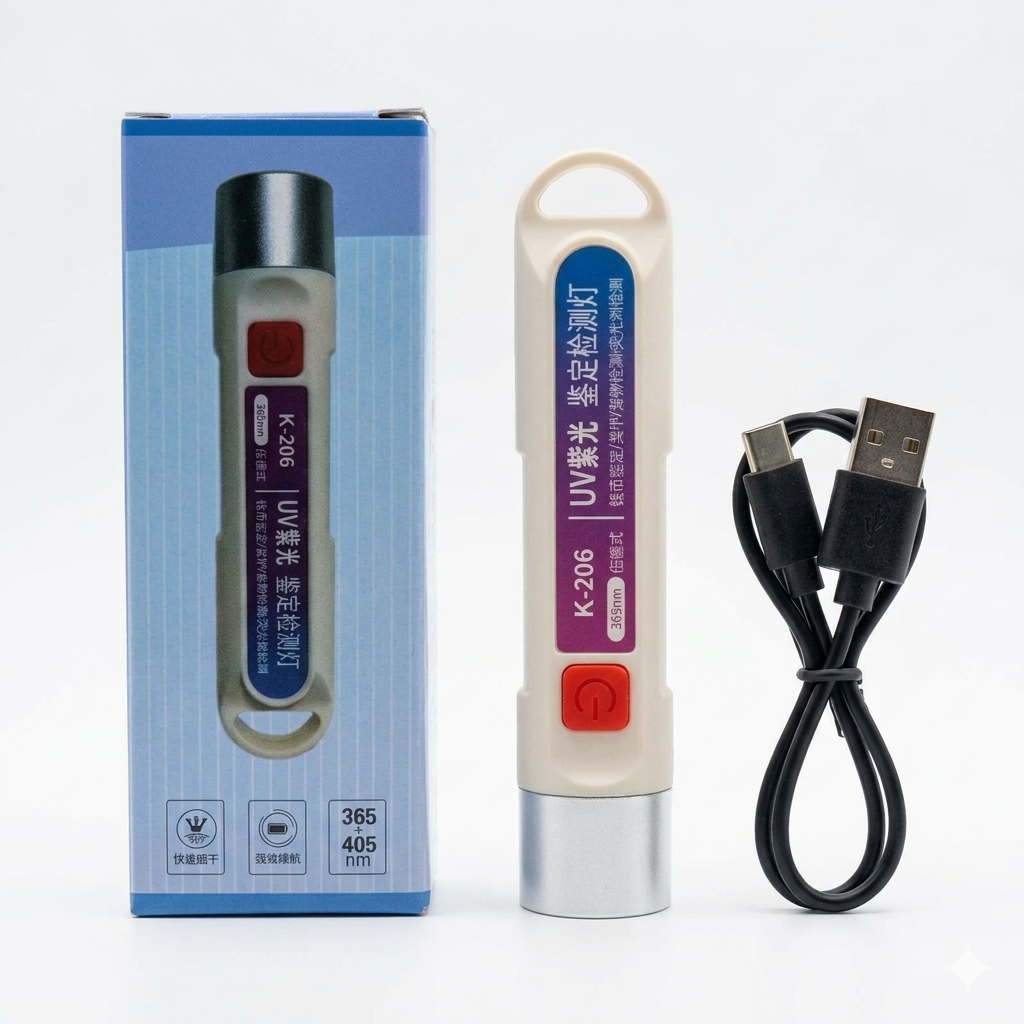 Currency Detector K-206 / JC-205 UV 365nm Banknote Counterfeit Detection Torch | Portable Fake Currency Checker Light