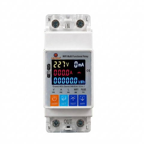 MORA 10-in-1 Smart Protection Relay | 63A WiFi Voltage, Current & Earth Leakage Protection with Timer Control