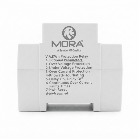 Mora 8in1 Voltage Protector | Over & Under Voltage Protective Device with kWh Meter, Unit(KWh) Lock, Frequency & Power Display